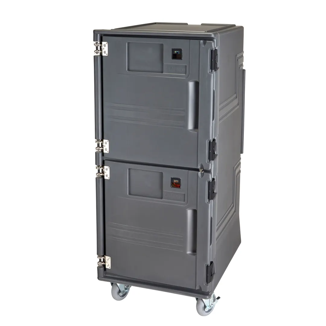 Cambro PCUHP615 2-Compartment Heated Holding Cabinet, Gray Polyethylene, 32 GN 1/1 Capacity, Top-Heated, 61"-66"H