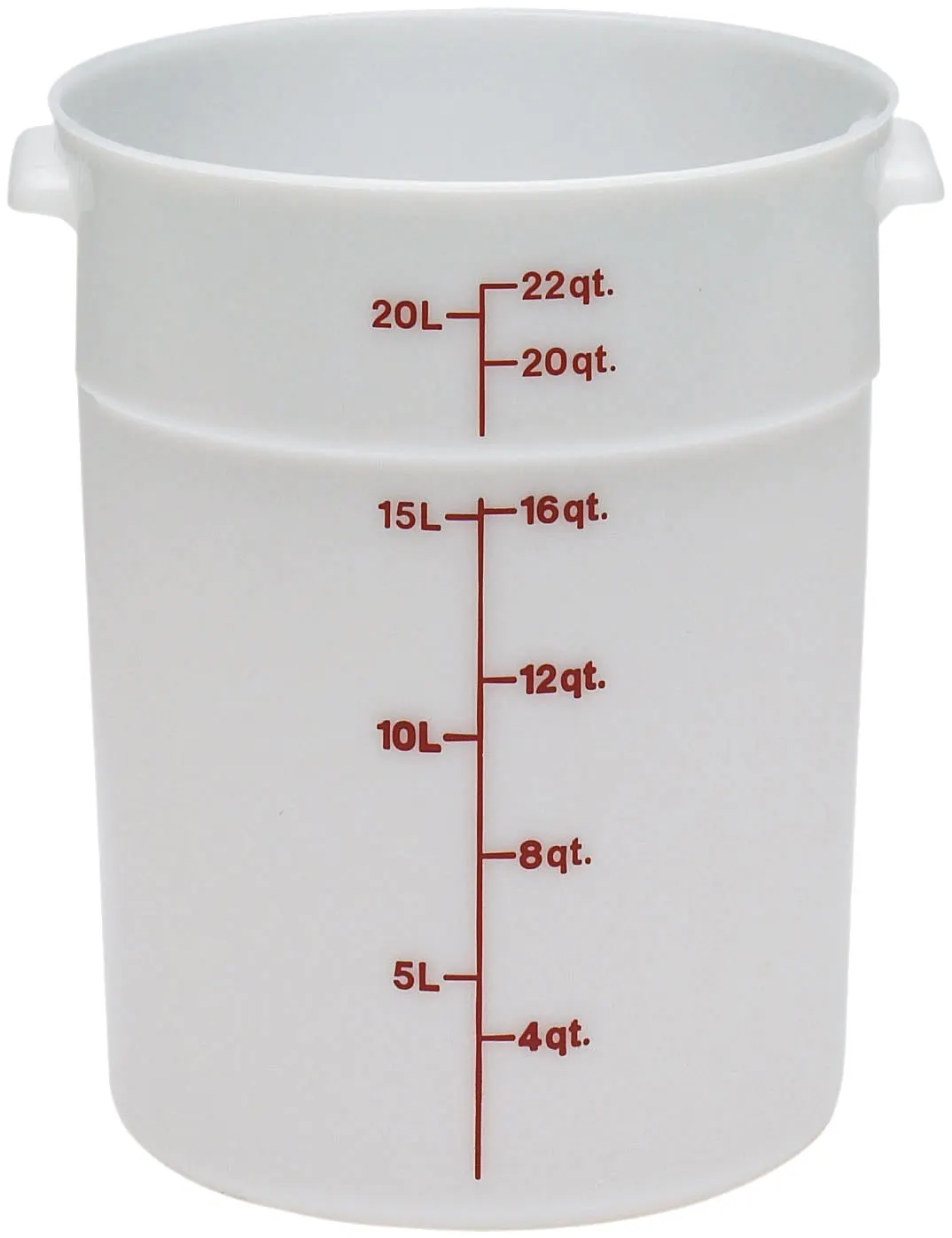 Cambro RFS22148 Round Container, 22 Qt 14‑7/8" Dia x 15" H Natural White Polyethylene, Only