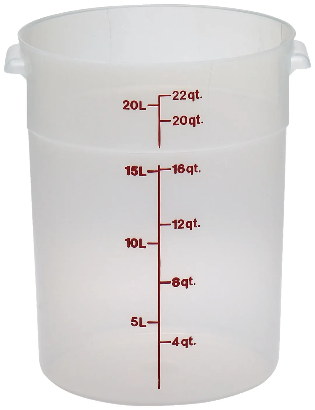 Cambro RFS22PP190 Round Container, 22‑Quart (14‑7/8″ Dia x 15″ H) Translucent Polypropylene, No Lid