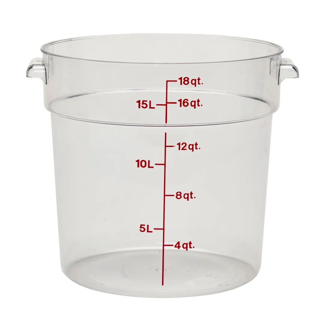 Cambro RFSCW18135 Round 18-qt (14-7/8" Dia × 12" H) Clear Polycarbonate Container, No Lid