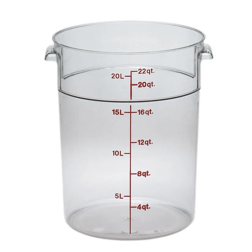 Cambro RFSCW22135 Polycarbonate 22-Qt Container, 14-7/8" Dia x 15" H, -40°F to 210°F, NSF, Handle