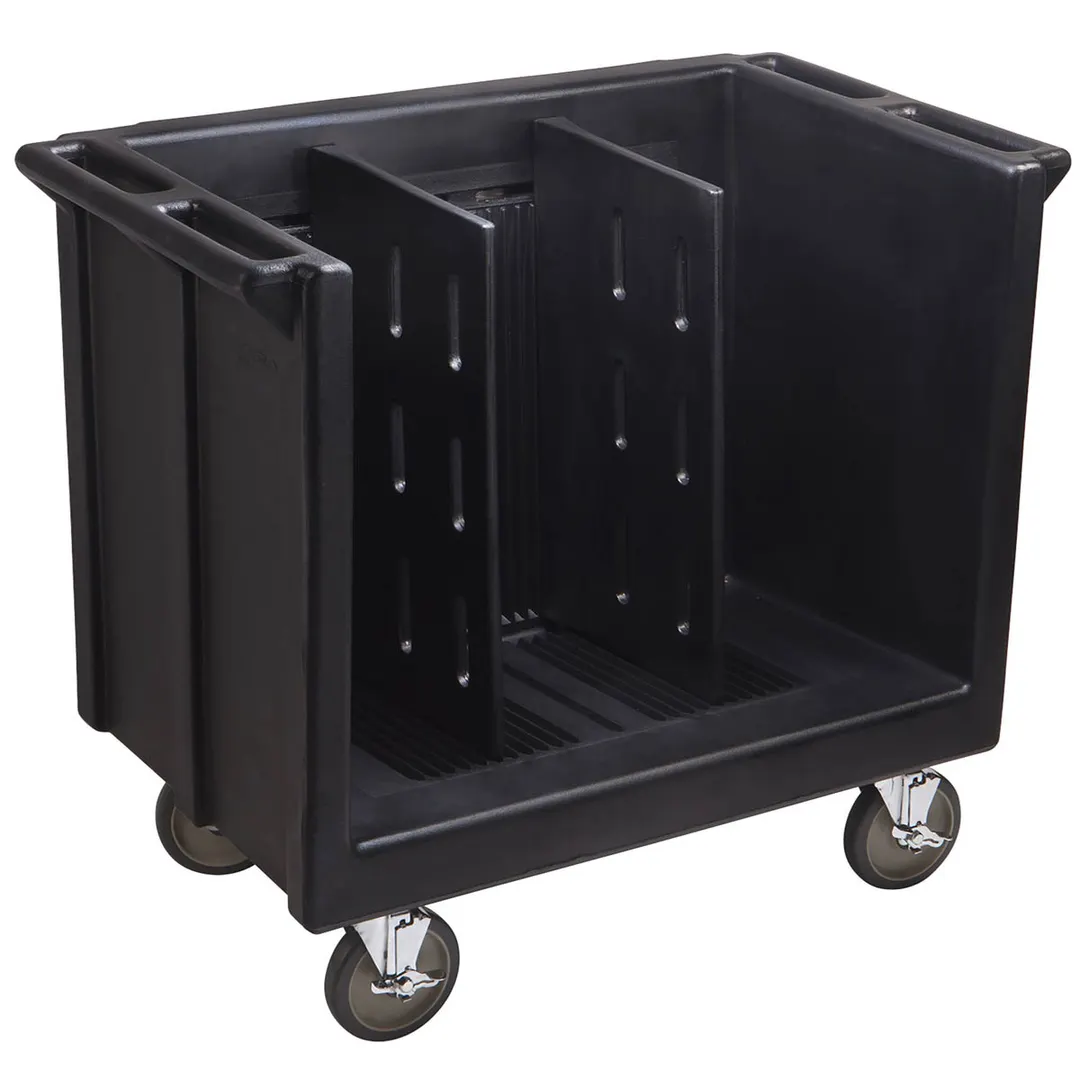 Cambro TDC30110 Adjustable Black Polyethylene Dish Cart, 23.25"W x 38.875"L, 500 lbs, NSF