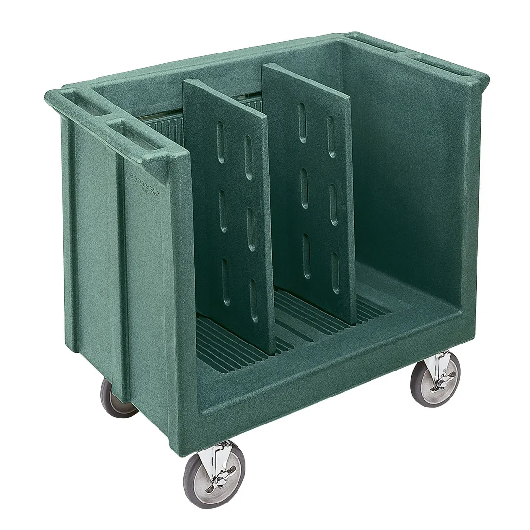 Cambro TDC30192 Adjustable Dish Cart, 23.25"W x 38.875"L, Granite Green, Polyethylene, 500 lbs, NSF