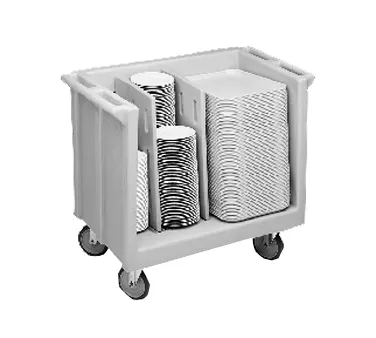 Cambro TDC30615 Charcoal Gray Polyethylene Dish Cart, 23.25"W x 38.875"L, 500 lbs Capacity, Adjustable Dividers