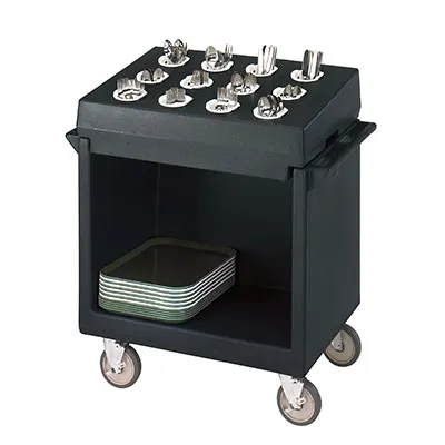 Cambro TDCR12110 Black Dish Cart & Cutlery Rack w/ Vinyl Cover, (12) Compartments