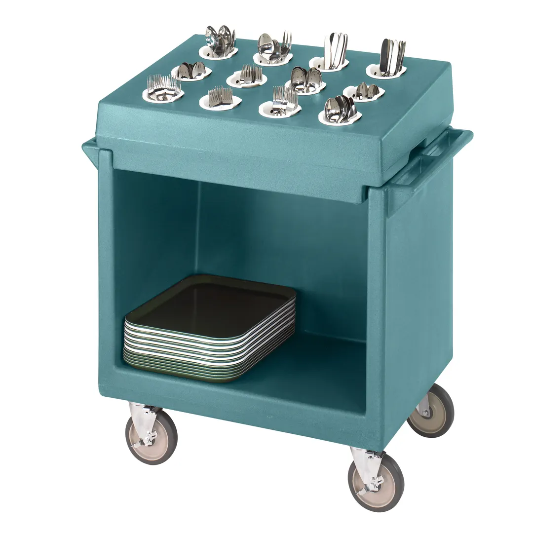Cambro TDCR12401 Slate Blue Dish Cart & Cutlery Rack w/ Vinyl Cover, (12) Compartments