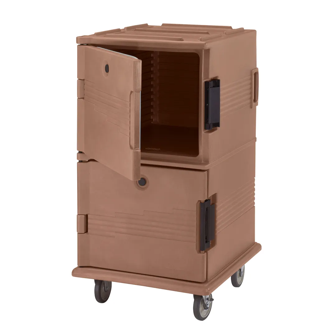 Cambro UPC1600157 Ultra Camcart® Insulated Food Pan Carrier - Front Loading, Coffee Beige