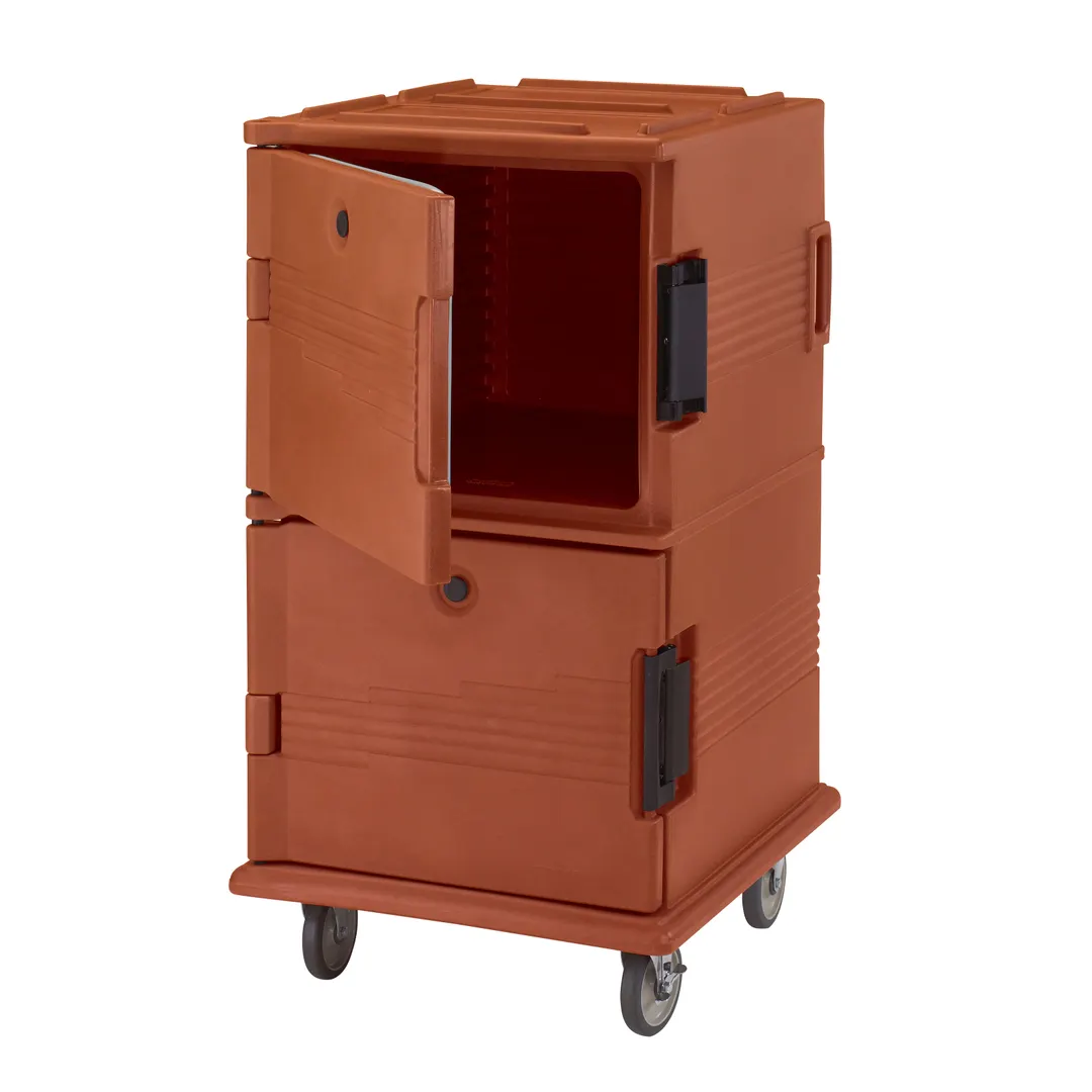 Cambro UPC1600HD402 Ultra Camcart® Insulated Food Pan Carrier w/ Heavy Duty Casters, Brick Red