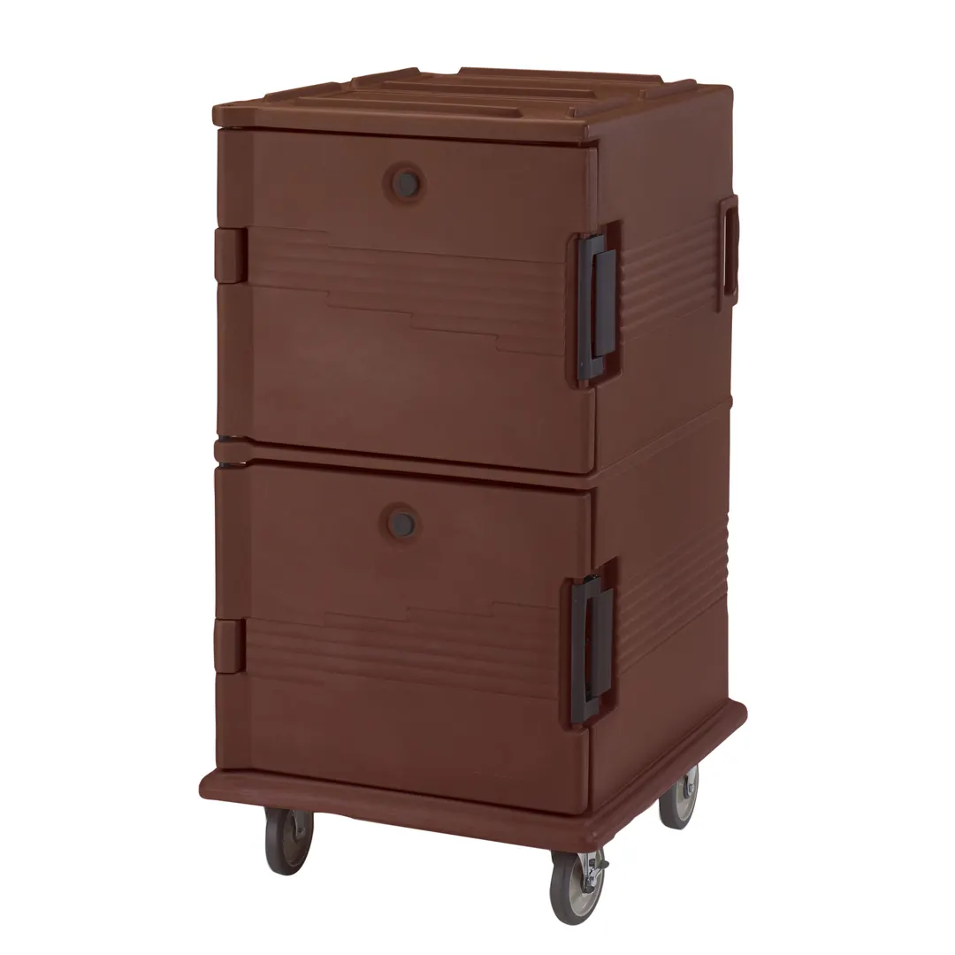Cambro UPC1600SP131 Ultra Camcart® Brown Insulated Food Pan Carrier w/ Heavy-Duty Casters and Security Package