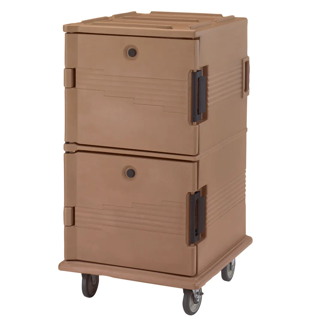 Cambro UPC1600SP157 Ultra Camcart® Insulated Food Pan Carrier w/ 24 Full Size Pans, Coffee Beige 