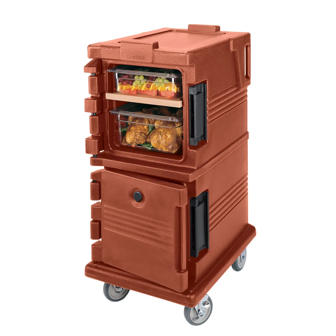 Cambro UPC600402 Ultra Camcart® Front Loading Brick Red Insulated Food Pan Carrier w/ 8 Pan Capacity