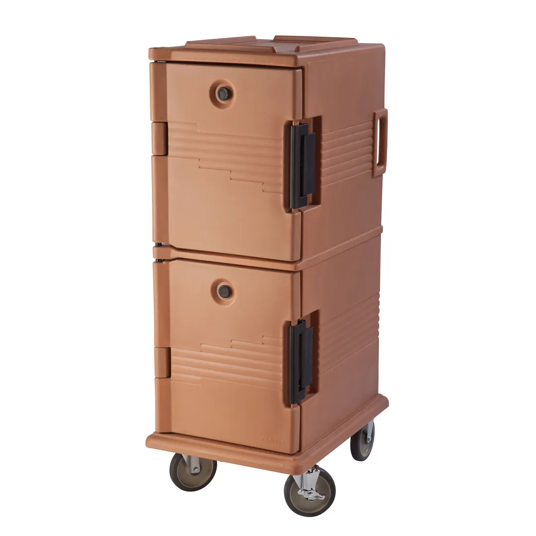 Cambro UPC800157 Ultra Camcart® Front Loading Coffee Beige Insulated Food Pan Carrier