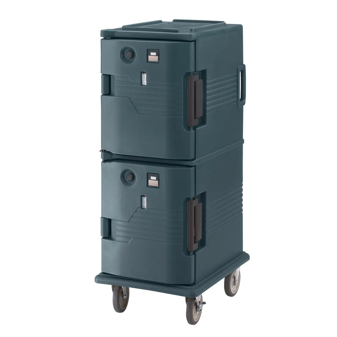 Cambro UPCH800192 "Full Height" 1-Section Heated Holding Cabinet, Solid Door, 12-Pan Capacity, Granite Green