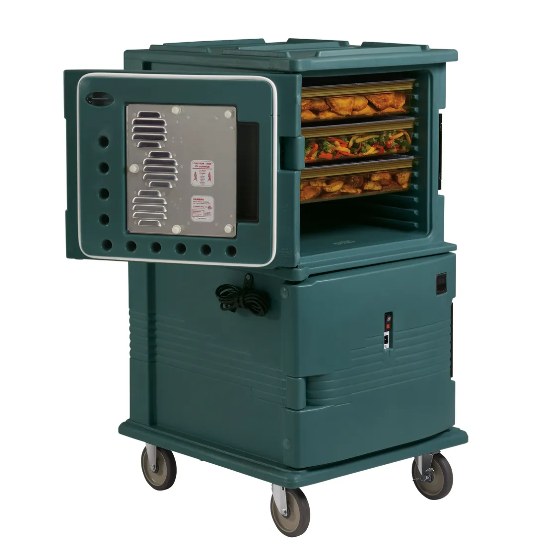 Cambro UPCHT1600HD192 "Full Height" 1-Section Heated Holding Cabinet, 24 GN Pan Capacity, Granite Green, 110V 529W