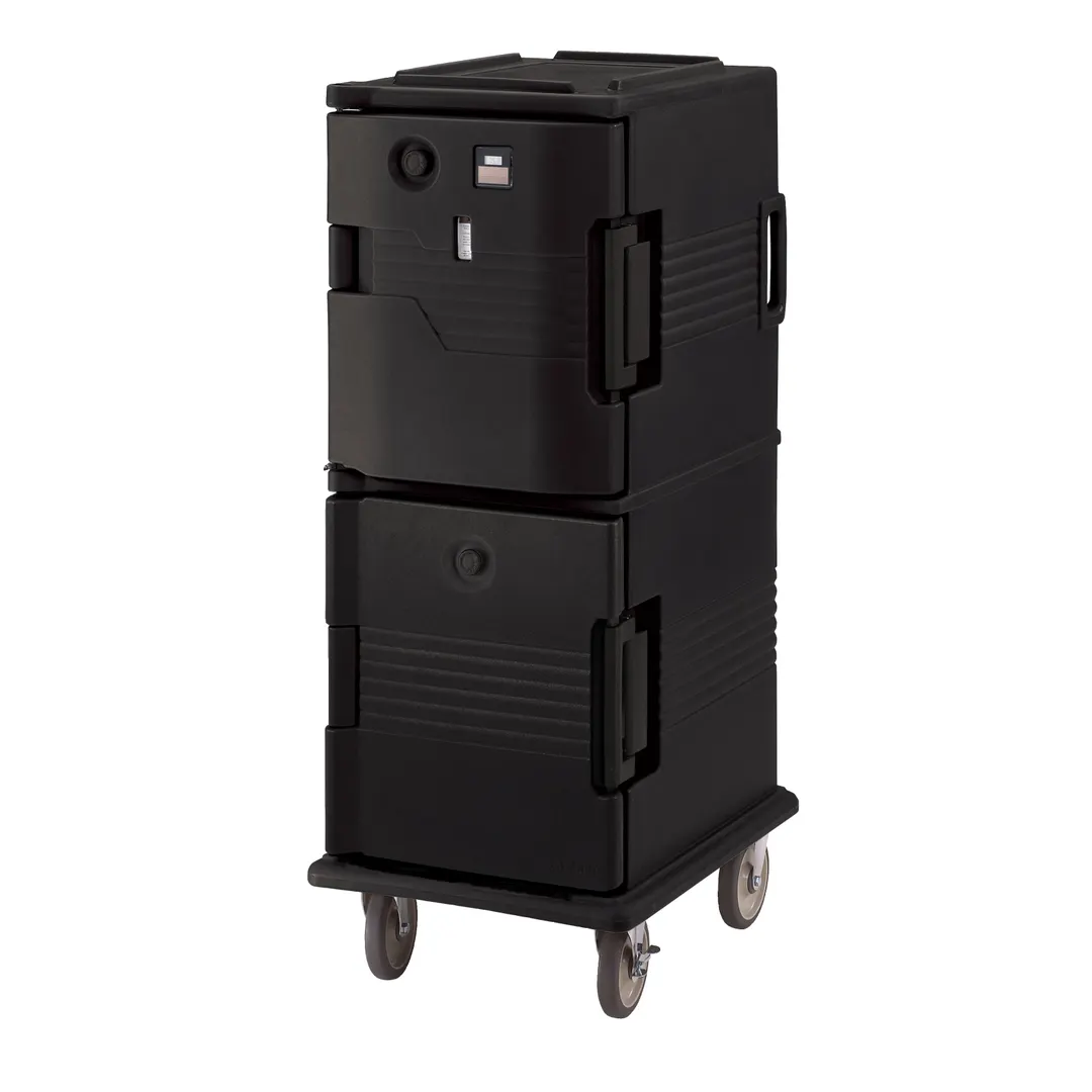 Cambro UPCHT800110 1-Section Heated Holding Cabinet, 20.5"W x 27"D, Black Poly, Holds 12 Pans, 230W, 110V