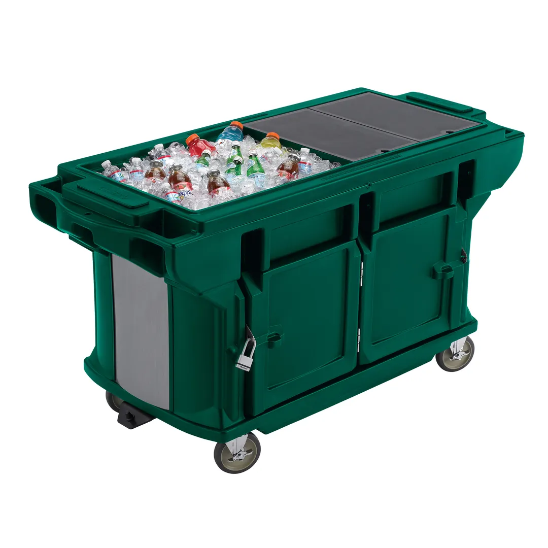 Cambro VBRUTHD6519 Versa Food Bar™ Work Table, Kentucky Green, 6 ft. unit, (5) Pan