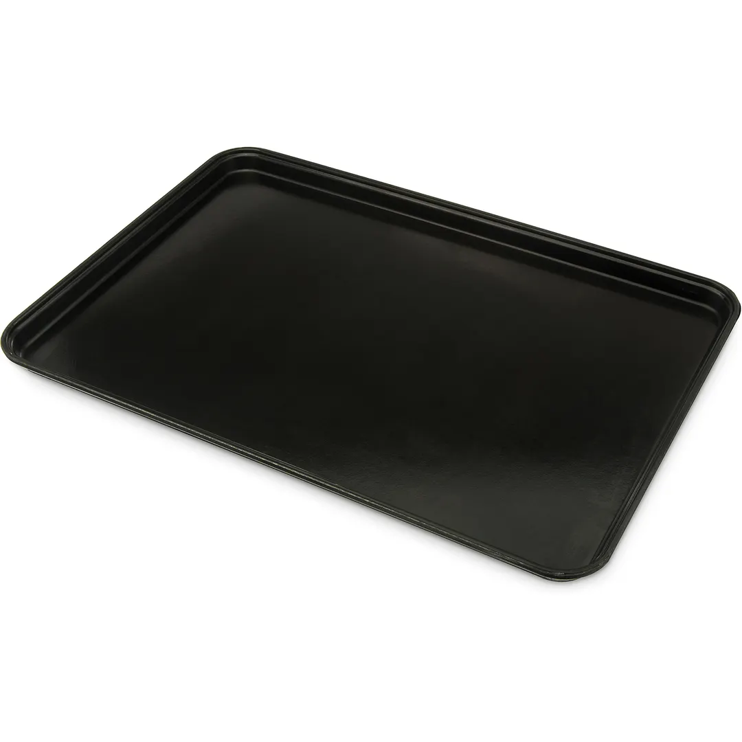 Carlisle 2618FGQ004 - Black Fiberglass Bakery Display Tray, 25-5/8" x 17-7/8" x 1-1/4", NSF