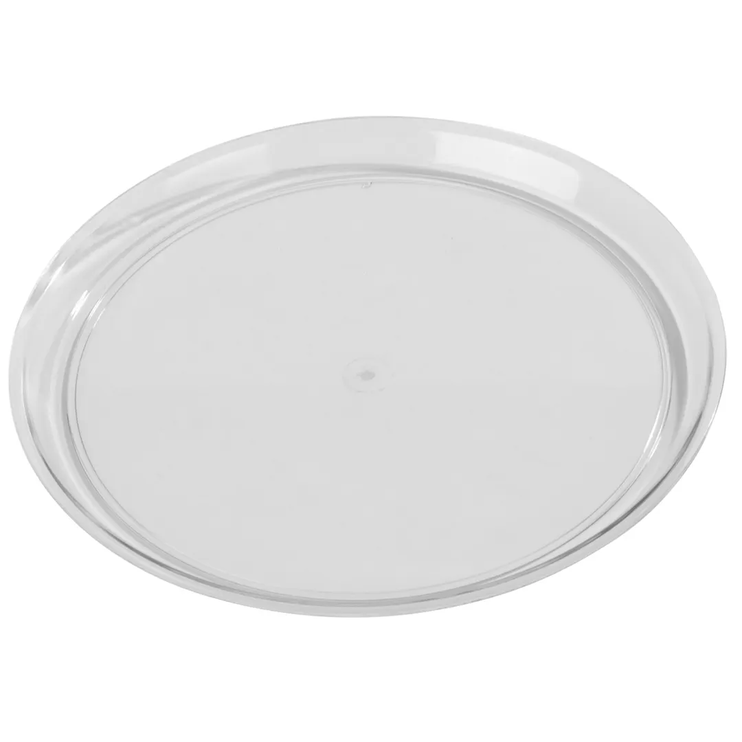 Carlisle 300407 Display Tray - 14" Clear Round SAN, Stain/Break/Chip, Recyclable, USA