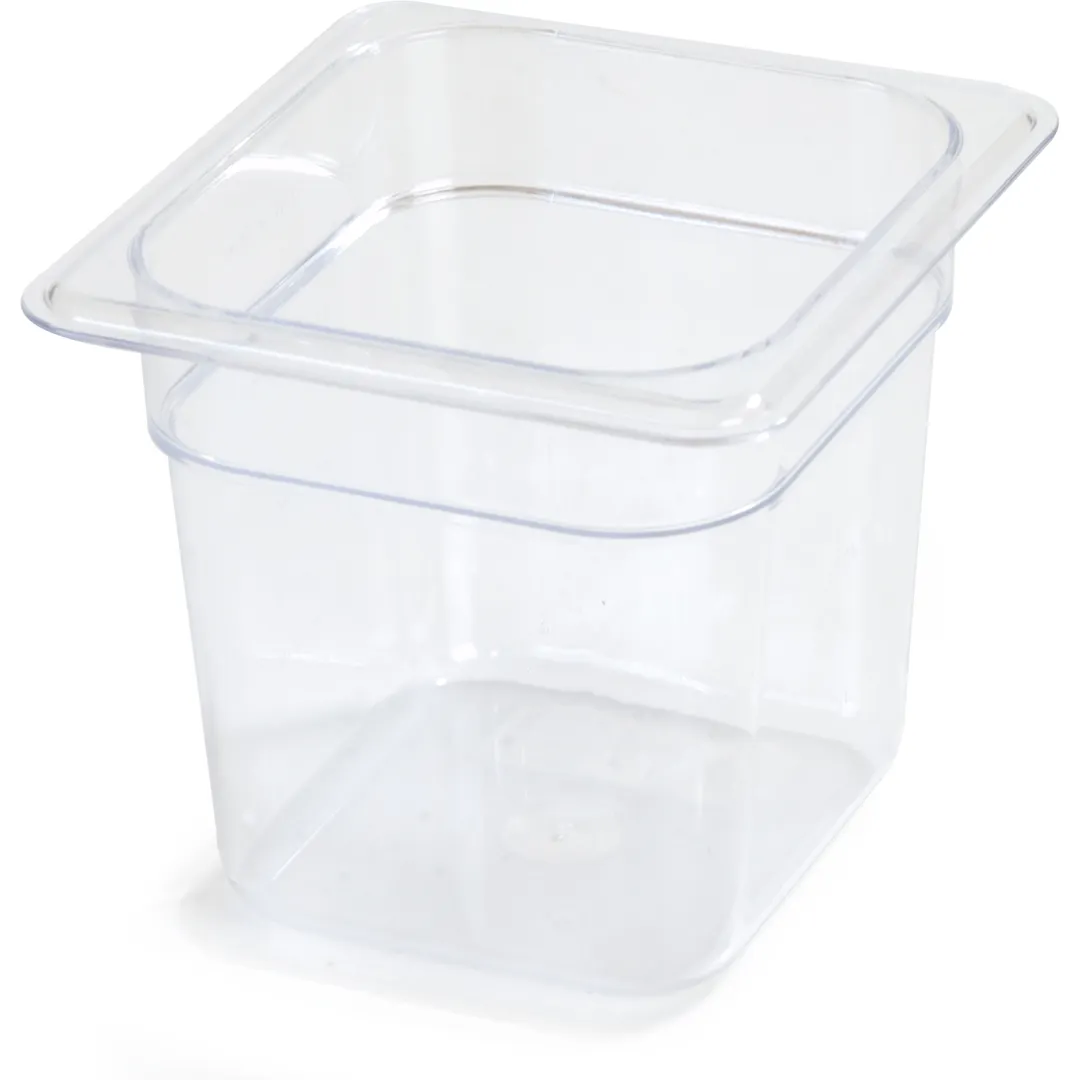 Carlisle 3068507 StorPlus Food Pan 1/6 Size 2.5 Qt Polycarbonate Clear -40 to 212°F Dishwasher Safe