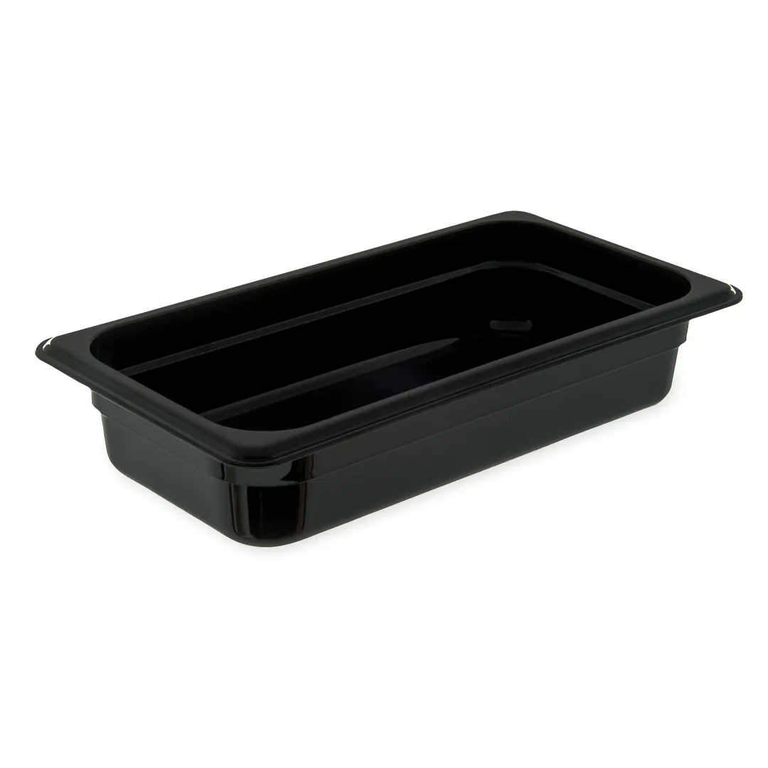 Carlisle 3086003 - StorPlus High Heat 2.4‑Qt Black Food Pan, 1/3 Size, 2-1/2" Deep, Stackable