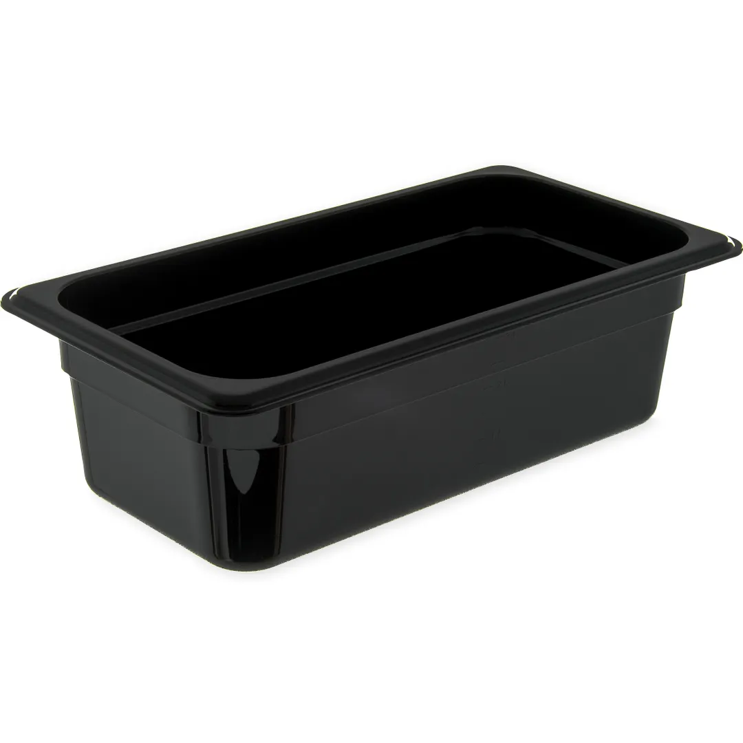 Carlisle 3086103 StorPlus Hot Food Pan, 1/3 Size, 3.8 Qt, 4" Deep, Black Polyether Sulfone BPA‑Free