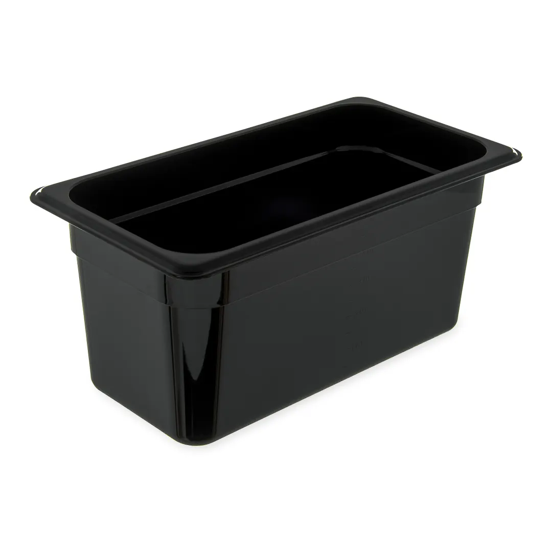 Carlisle 3086203 - StorPlus 5.7‑qt Hot Food Pan, 1/3 Size, 6" Deep, Black PEF Heat‑Resistant 380°F