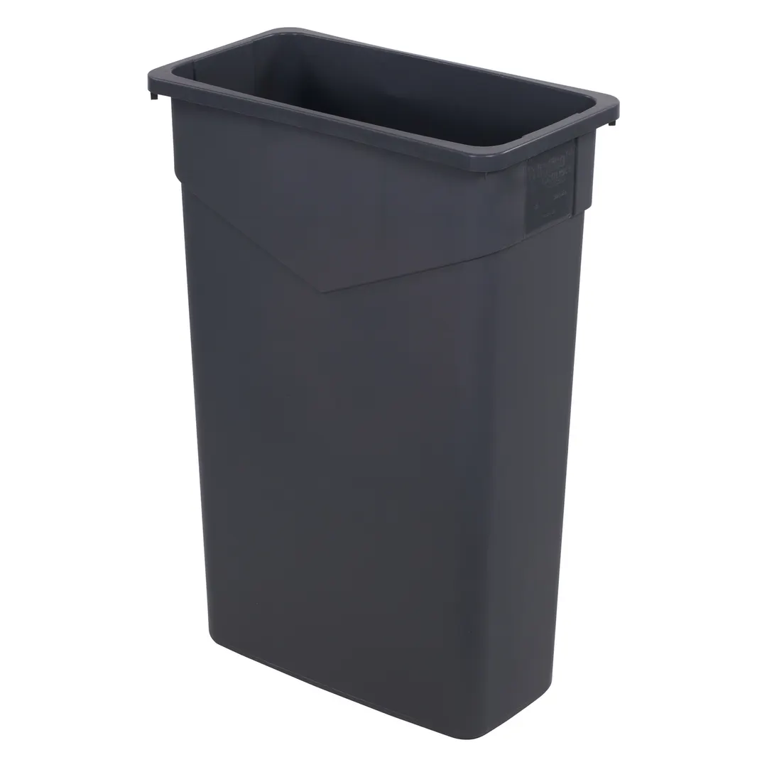 Carlisle 34202323 Trimline™ Waste Container, 23‑Gallon Rectangular Gray Polyethylene, Bottom Handles