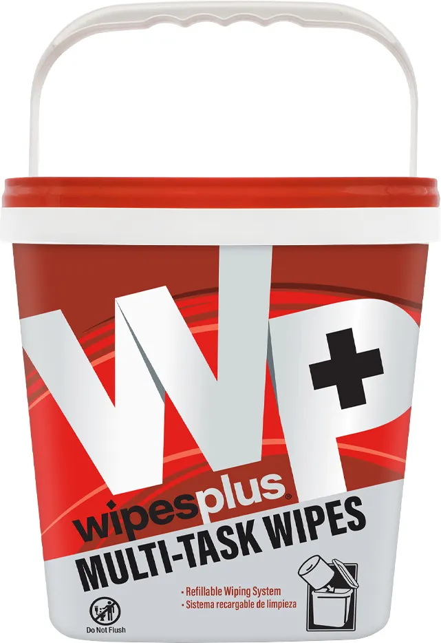 Carlisle 38030 Wipesplus®Multi-Task Buckets, Square, with Lid, Red Lids