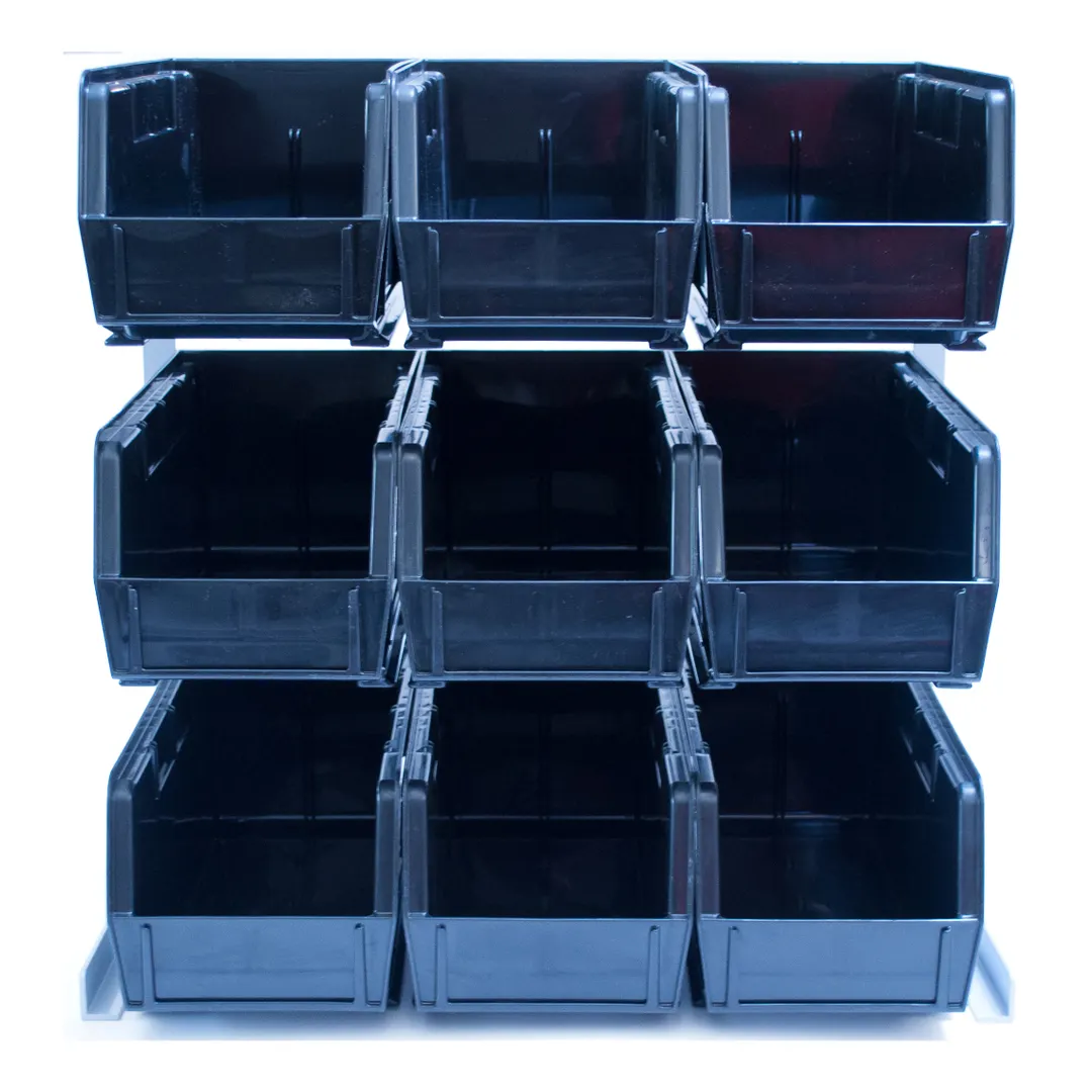 Carlisle 381109LG Condiment Packet Rack, 18×12×19", Black, 9 3½-Qt Bins, Countertop, Card Holder