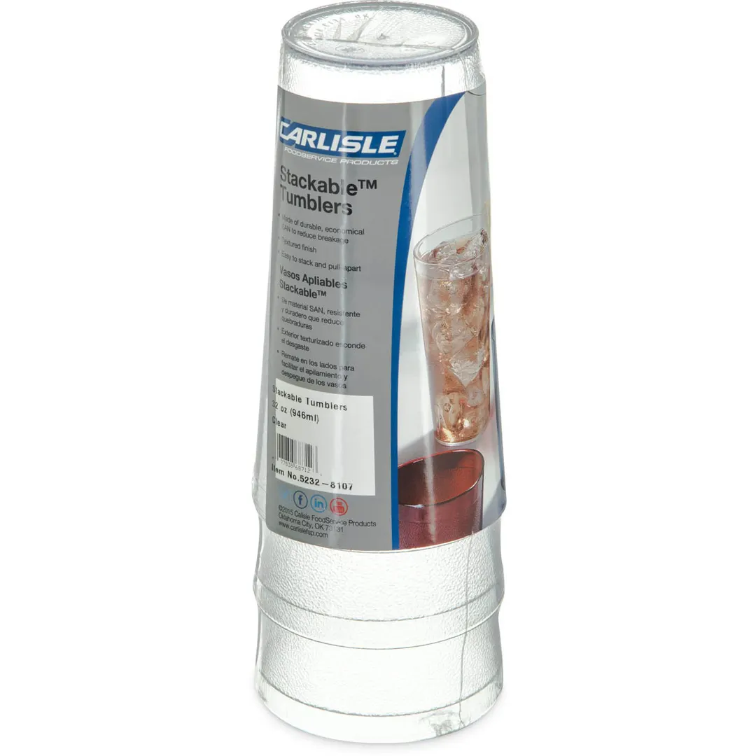 Carlisle 5232-8107 Stackable Recyclable Tall Tumbler,Stain/Break/Chip Resistant