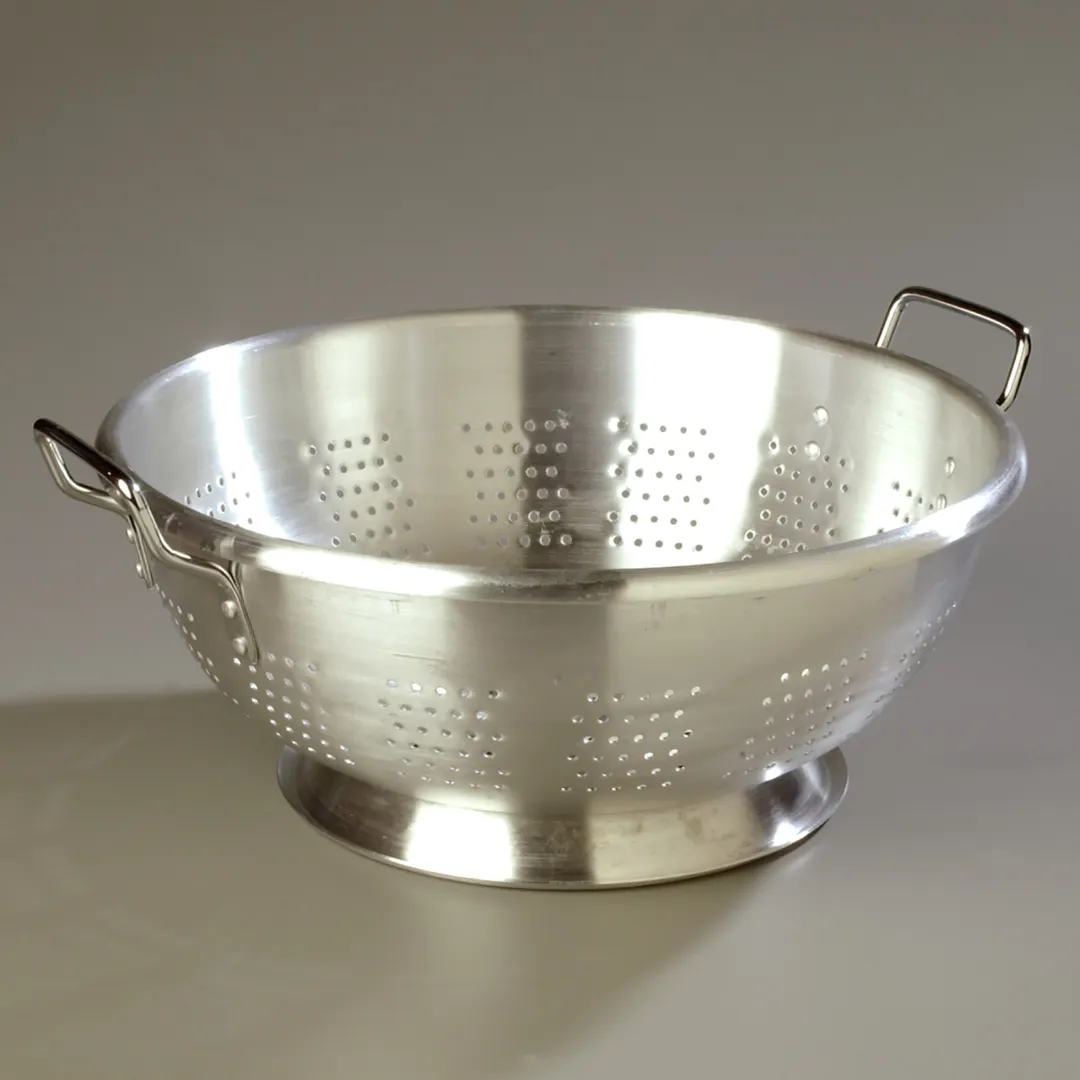 Carlisle 60280 16‑Qt. Aluminum Colander, 16‑1/2" Dia. x 7‑1/8" Deep, Satin, Loop Handles