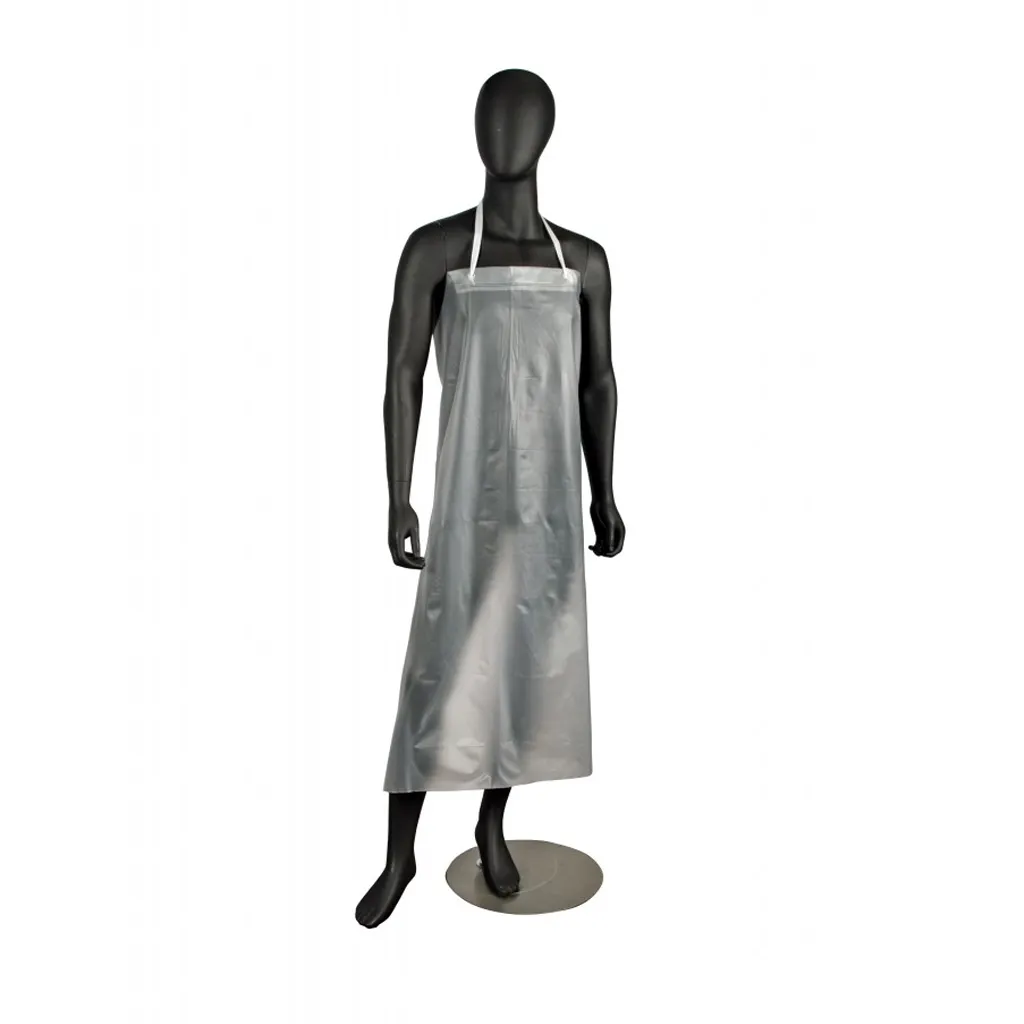 Carlisle 614DVA Dishwasher Apron, 36" x 43", No Pockets, Braided Ties, 12 mil Vinyl, Clear