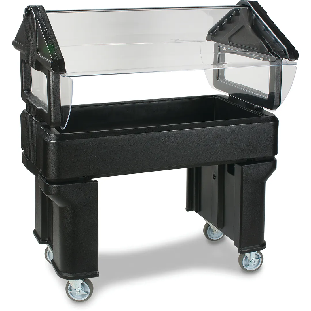Carlisle 660503 45"  "Six Star" Open Base Portable Food Bar, Black, 4 ft. Unit, (3) Pan