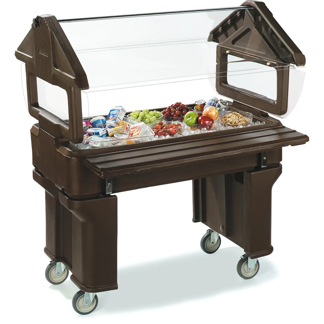 Carlisle 660508 45" "Six Star" Open Base Portable Food Bar, Green, 4 ft. Unit, (3) Pan