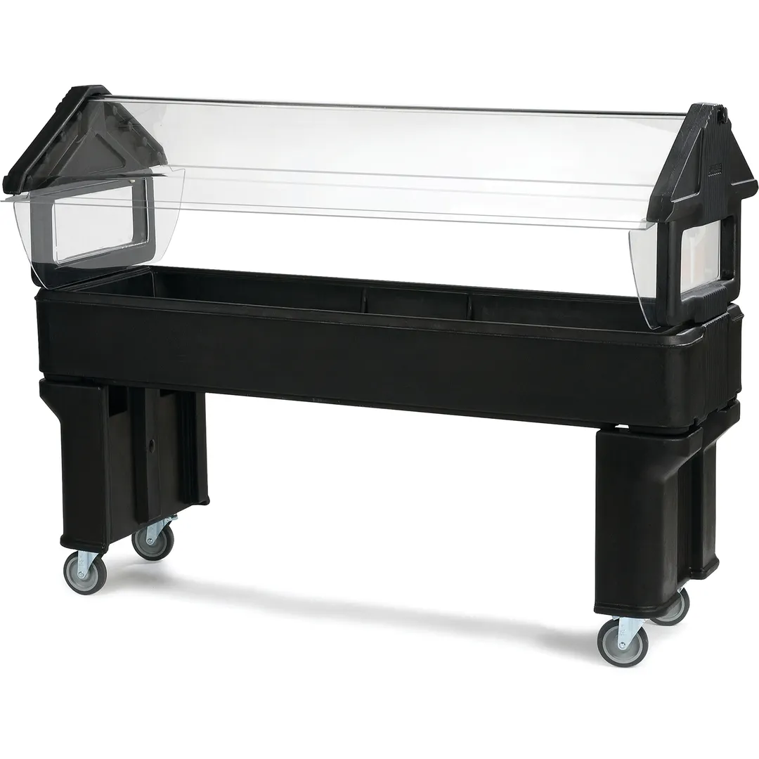 Carlisle 660603 72"  "Six Star" Open Base Portable Food Bar, Black, 6 ft. Unit, (5) Pan