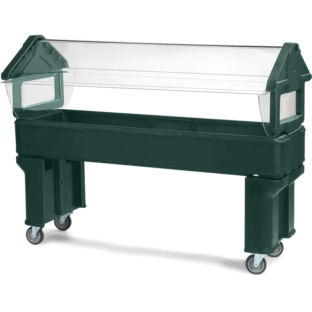 Carlisle 660608 72"  "Six Star" Open Base Portable Food Bar, Green, 6 ft. Unit, (5) Pan