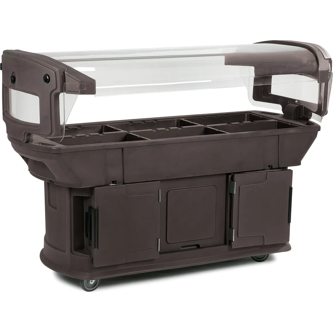 Carlisle 771101 93"  Maximizer Portable Food Bar, Brown, 6 ft. Unit,  (6) Pan