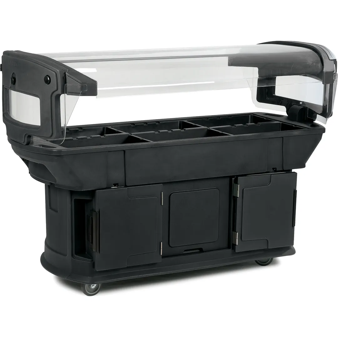 Carlisle 771103 93"  Maximizer Portable Food Bar, Black, 6 ft. Unit,  (6) Pan