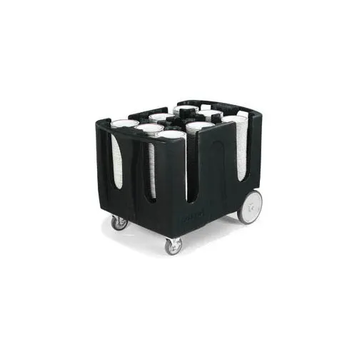 Carlisle ADD603 Optimizer Dish Dolly, 43x28, 300 Plates, 6 Compartments, Black Polyethylene, NSF