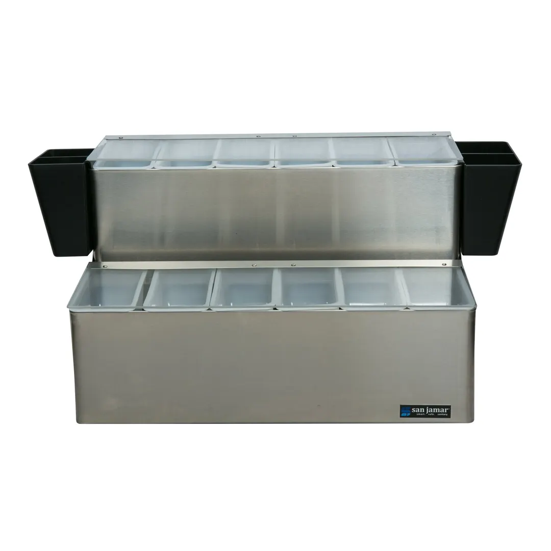 Carlisle B6766L EZ‑Chill Center, 20‑7/8" W x 12" D x 12‑3/4" H, 2‑Tier, 12‑Compartment Stainless Steel