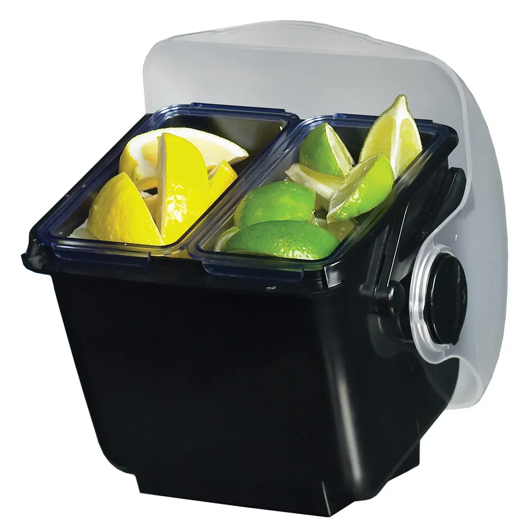 Carlisle BD2003 San Jamar Mini Dome Condiment Center, 2-1 pt. Trays, Semi-Transparent Polycarbonate Dome