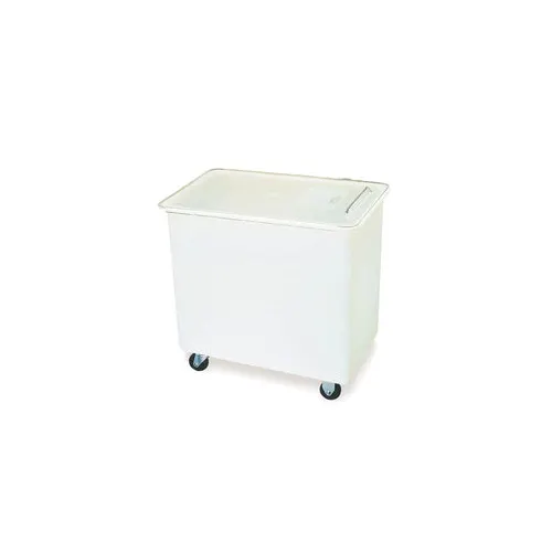 Carlisle BIN2702 Mobile Ingredient Bin 27-Gallon White Polyethylene Sliding Lid Non-Marking Casters