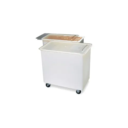 Carlisle BIN3602 Mobile Ingredient Bin, 36-Gallon White Polyethylene, Sliding Lid, Heavy-Duty Casters