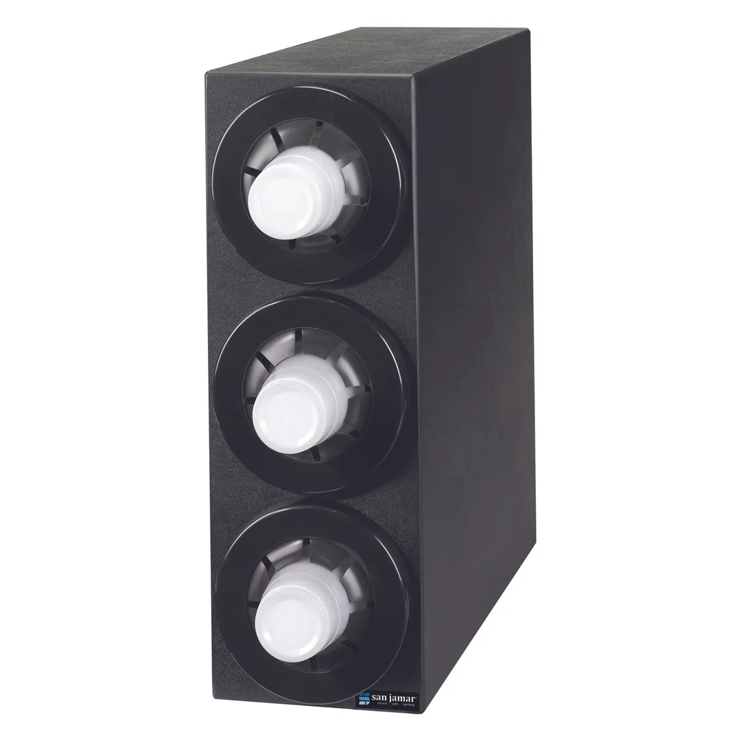 Carlisle C2953BK - 7-3/4"L x 23-3/4"W x 24-3/4"H Black Cabinet W/3 C5450C Cups, NSF