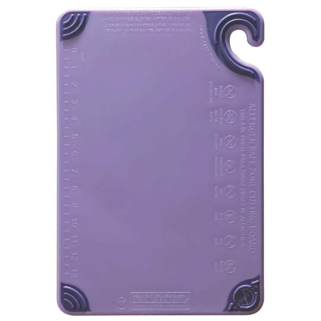 Carlisle CBG152012PR San Jamar Saf‑T‑Grip Cutting Board, 15" x 20" x 1/2", Purple Co‑Polymer, Anti‑Slip, NSF
