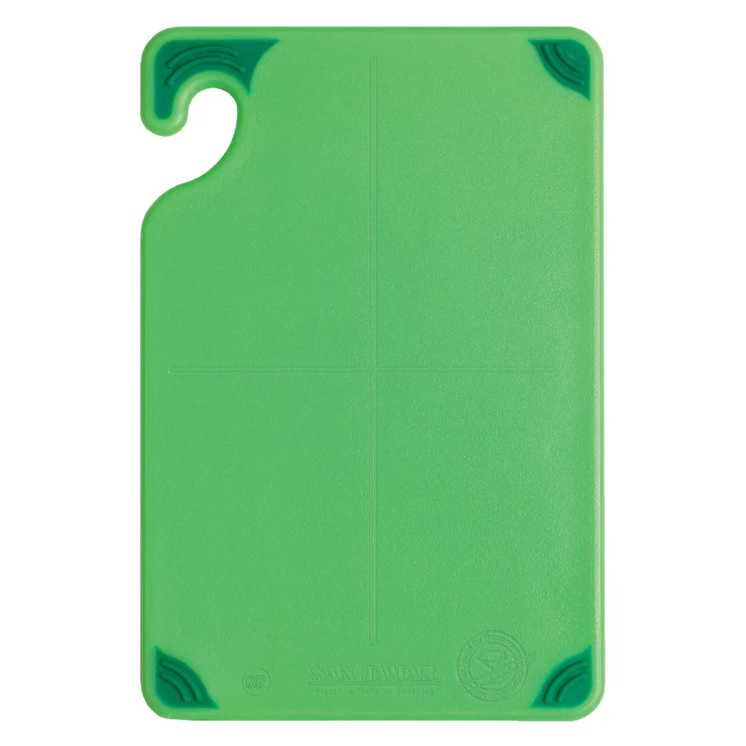 Carlisle CBG6938GN Saf‑T‑Grip Cutting Board, 6" x 9" x 3/8", Green, NSF, Anti‑Slip, Dishwasher Safe