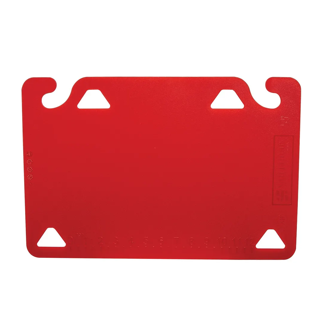 Carlisle CBQG1520RD QuadGrip Cutting Board, 15"x20" 1/8", Red Co‑Polymer, 2 Hooks, Ruler, NSF-1/Pack