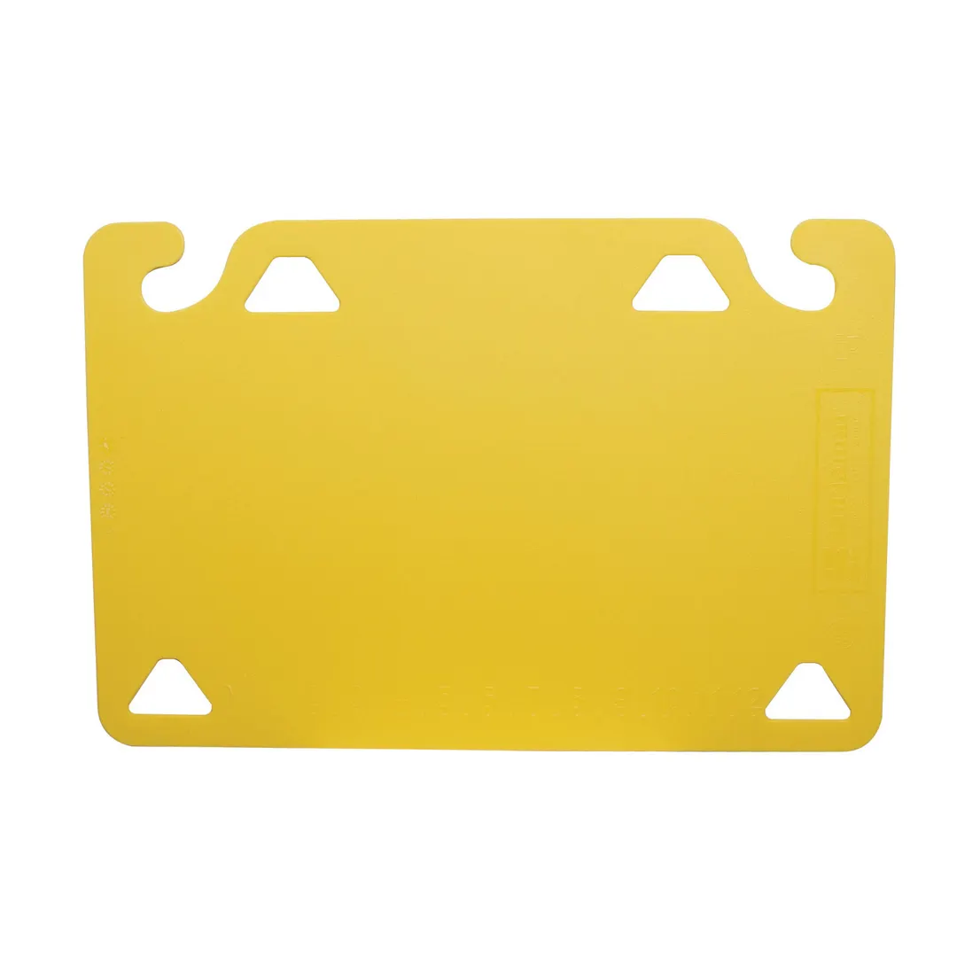 Carlisle CBQG1520YL 15" x 20" Yellow Co-Polymer Cutting Board Refills, 2 Hooks, Ruler - 1/Pack