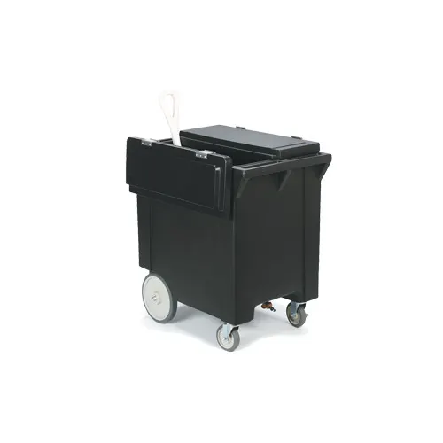 Carlisle IC222003 Plastic Mobile Ice Bin / Ice Caddy, 200 lb, Black