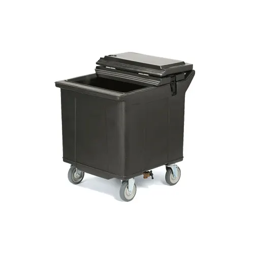 Carlisle IC225003 Plastic Mobile Ice Bin / Ice Caddy, 125 lb, Black